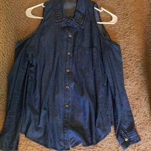 Forever 21 denim button down shirt